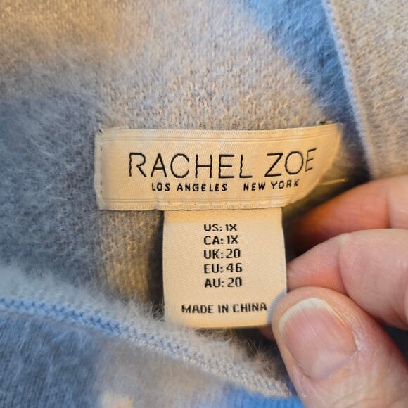 Rachel Zoe Sweater Women's 1X Fuzzy Mountain Snow Scene Winter Festive Casual - Picture 5 of 7